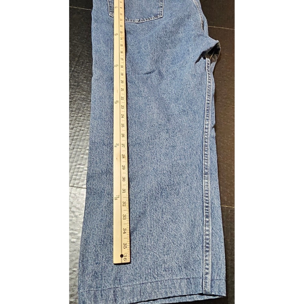 Wrangler Straight Leg Suspender Denim Jeans Flat Front High Rise Men's 48 x 30 - Picture 11 of 12